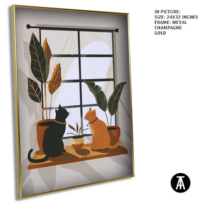 Artwork in Metal Champagne Gold Frame