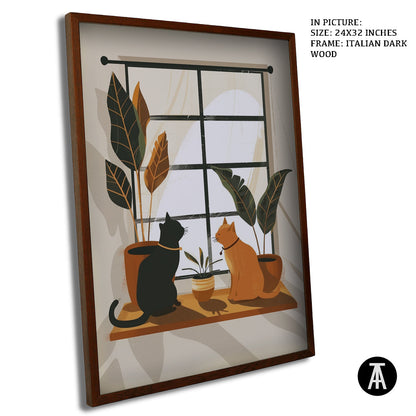 Artwork in Dark Wood Frame