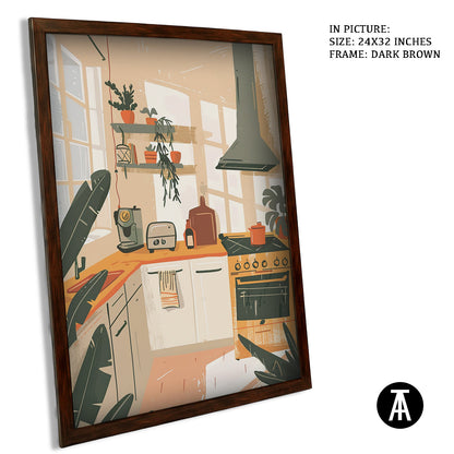 Artwork in Dark Brown Frame