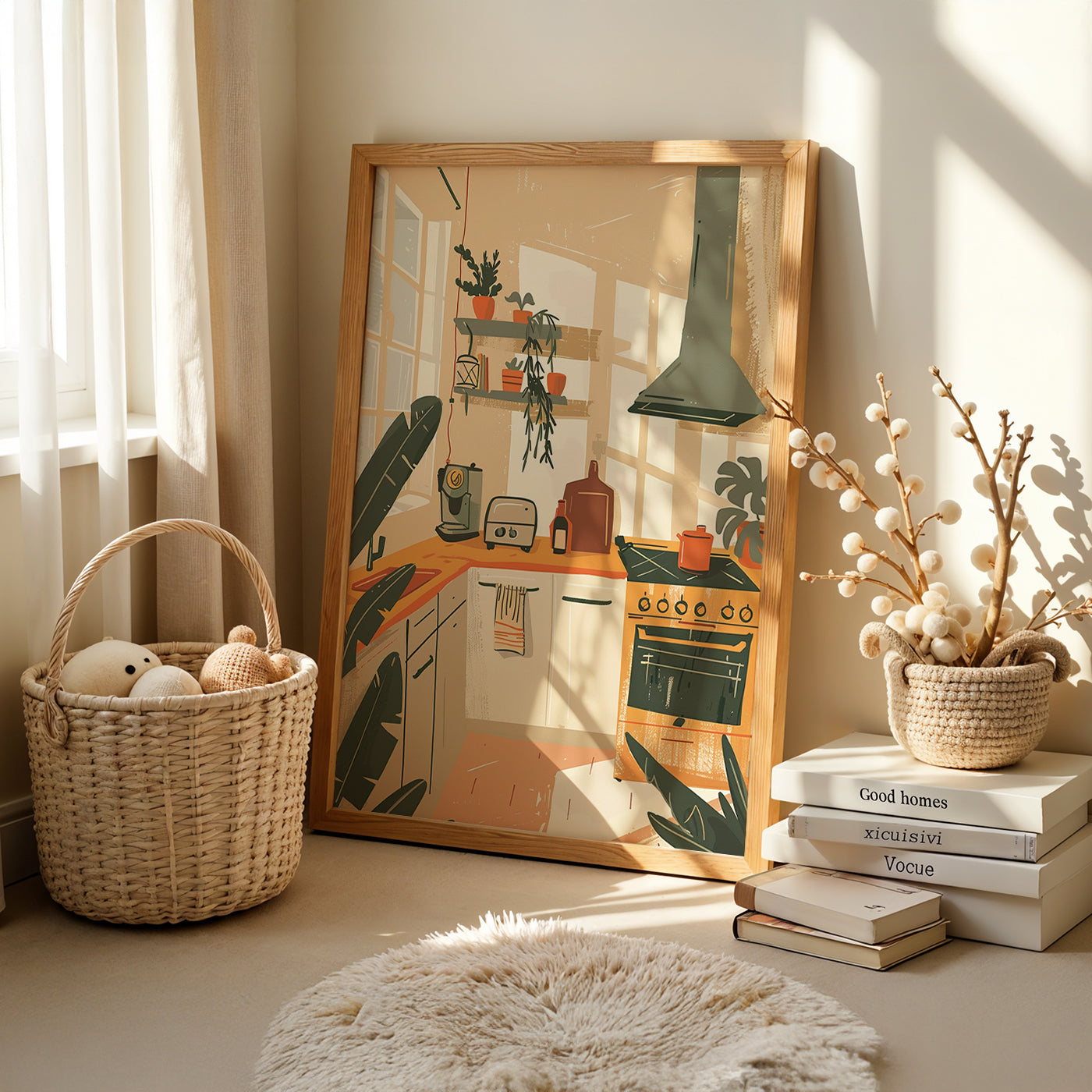 Boho Art Painting in a Lifestyle Setting