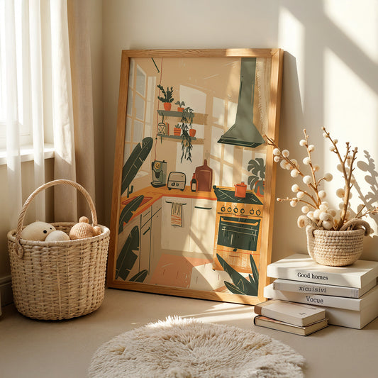 Boho Art Painting in a Lifestyle Setting