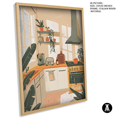 Artwork in Natural Wood Frame