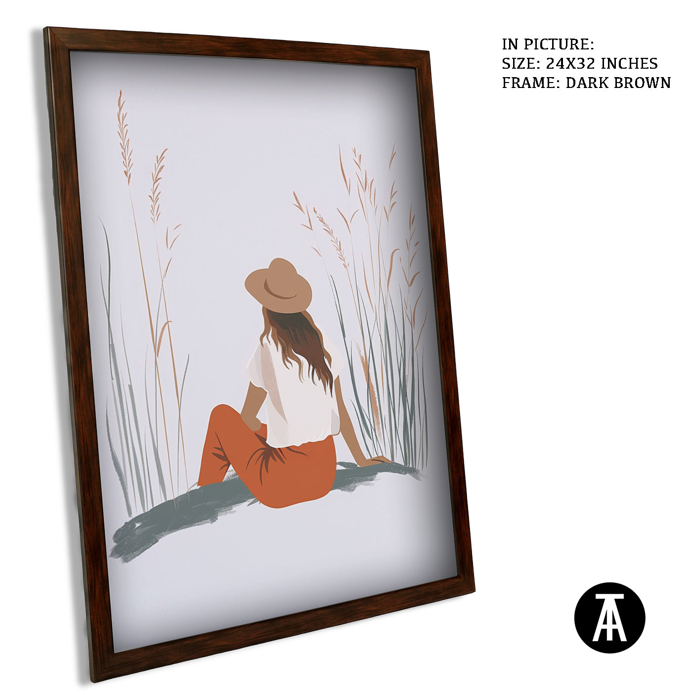 Artwork in Dark Brown Frame