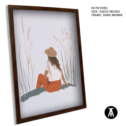 Artwork in Dark Brown Frame