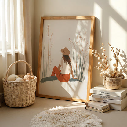 Boho Art Painting in a Lifestyle Setting