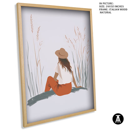Artwork in Natural Wood Frame