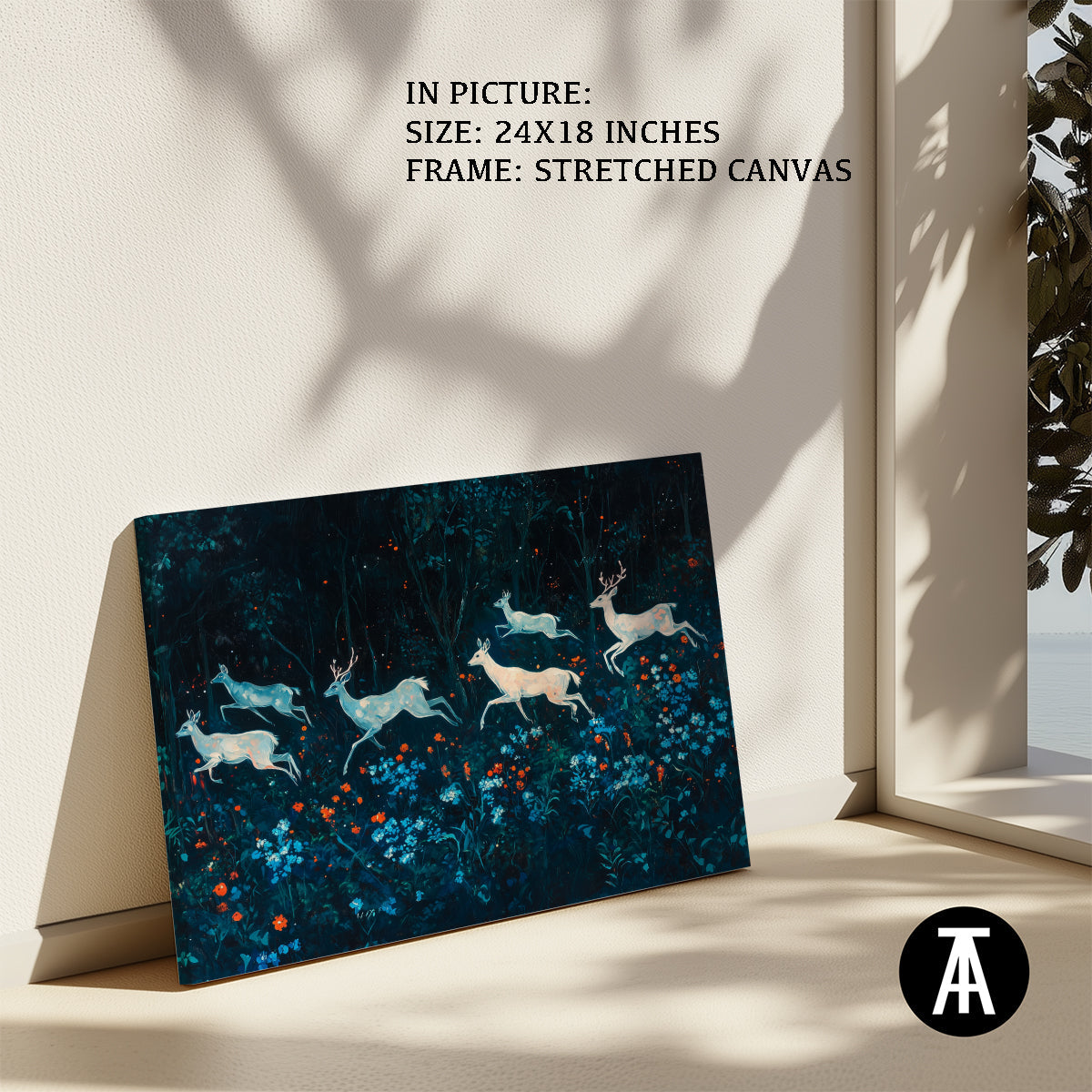 Artwork in Natural Wood Frame