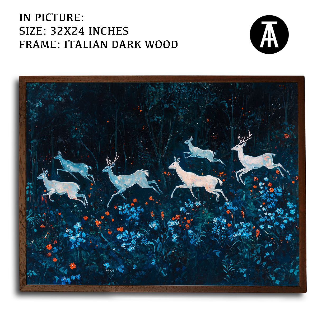 Artwork in Dark Wood Frame