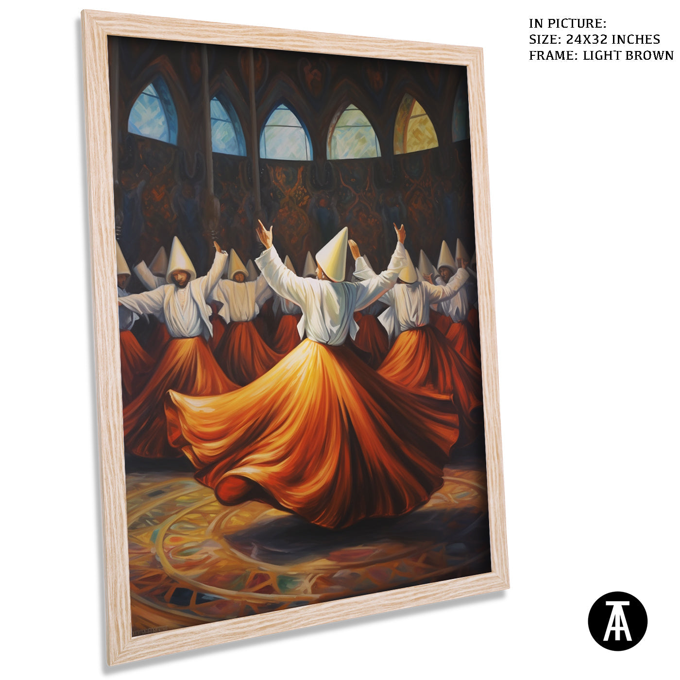 Artwork in Dark Brown Frame