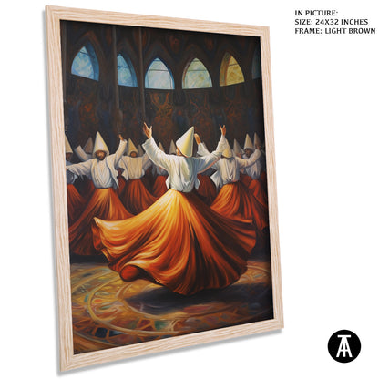 Artwork in Dark Brown Frame