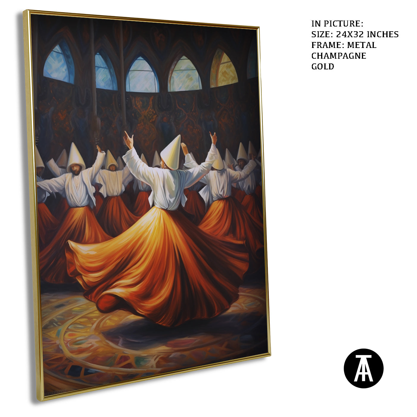 Artwork in Light Brown Frame