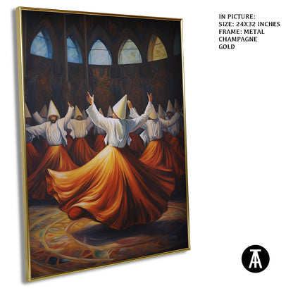 Artwork in Light Brown Frame