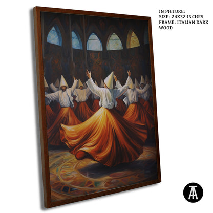 Artwork in Dark Wood Frame