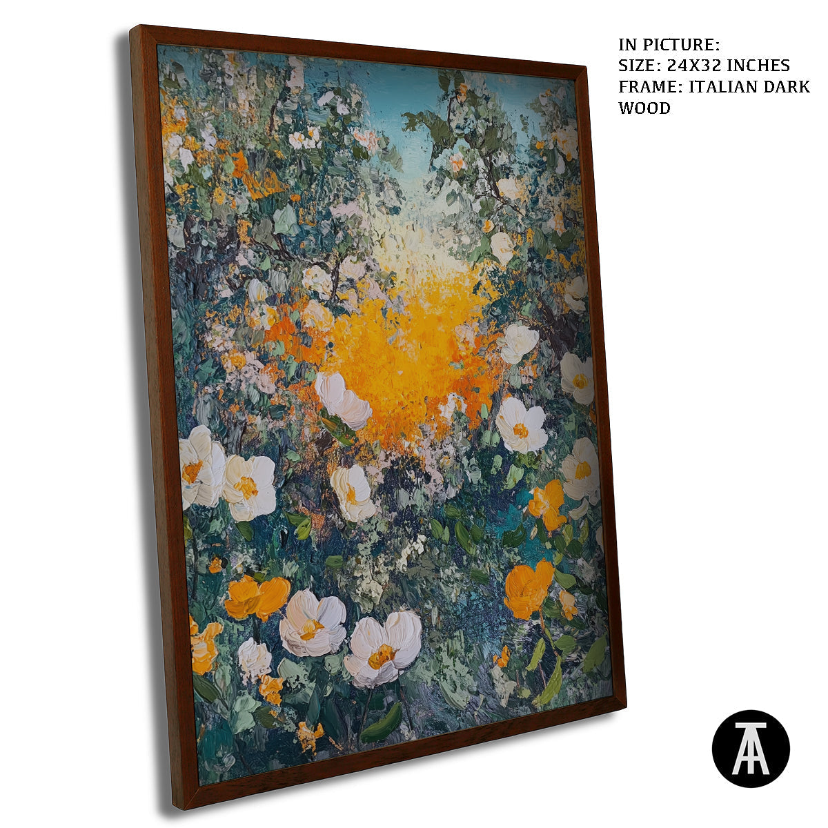 Artwork in Dark Wood Frame