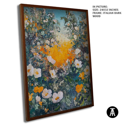 Artwork in Dark Wood Frame