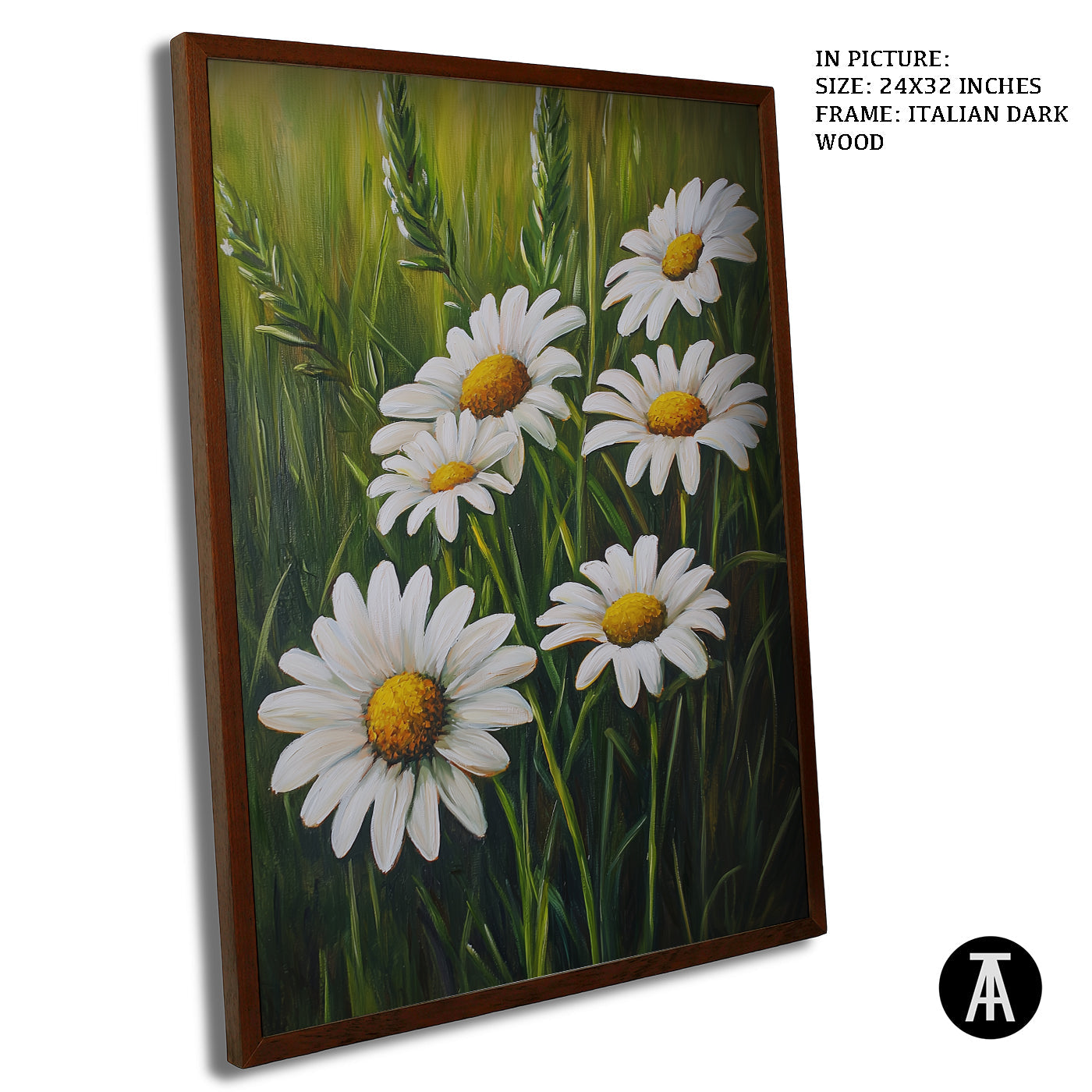 Artwork in Dark Wood Frame