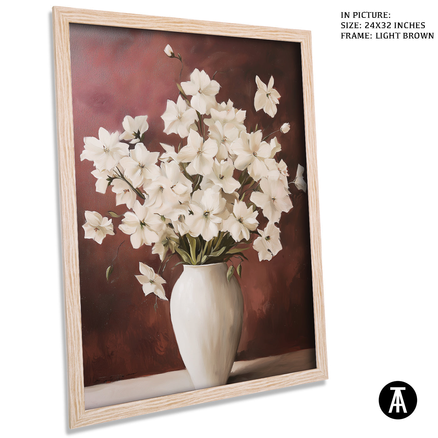 Artwork in Dark Brown Frame