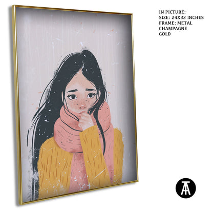 Artwork in Metal Champagne Gold Frame