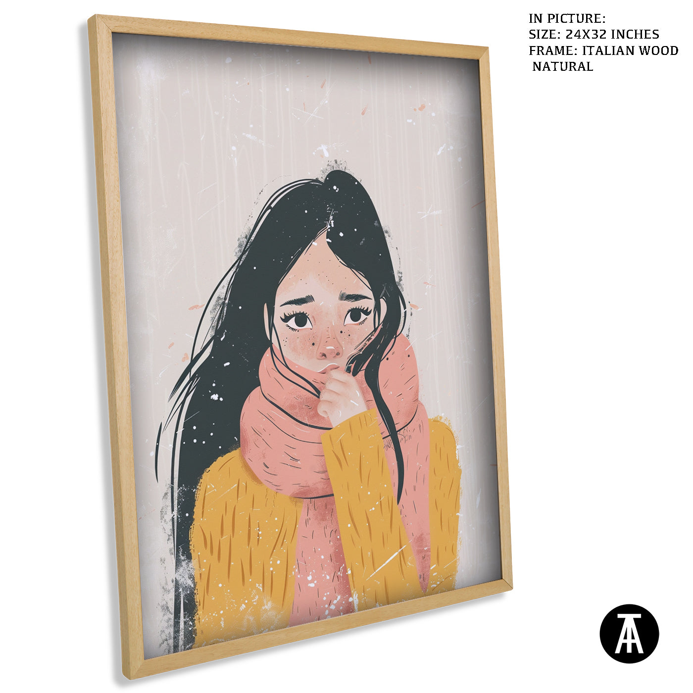 Artwork in Natural Wood Frame