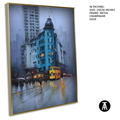 Artwork in Light Brown Frame