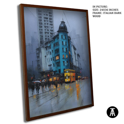 Artwork in Dark Brown Frame