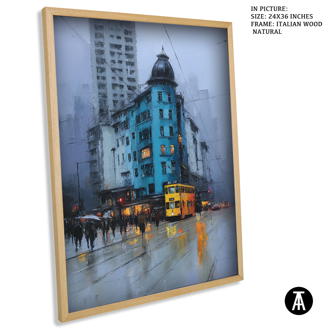 Artwork in Dark Wood Frame