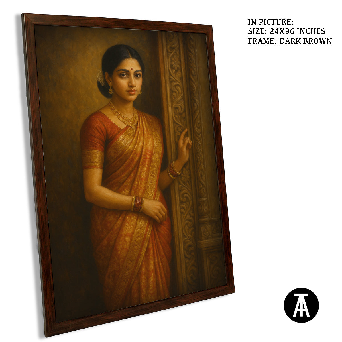 Artwork in Dark Brown Frame