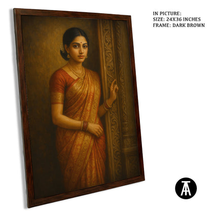 Artwork in Dark Brown Frame