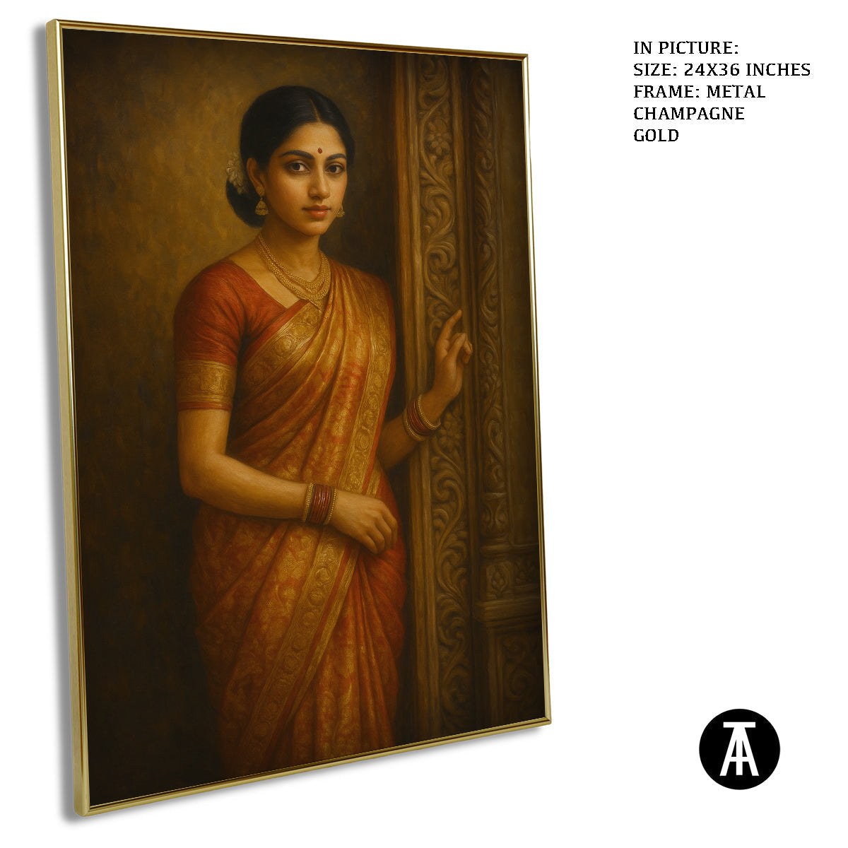 Artwork in Metal Champagne Gold Frame