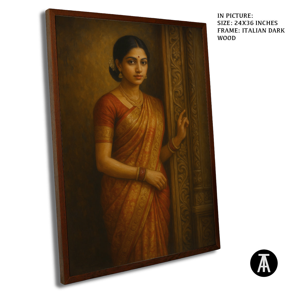 Artwork in Dark Wood Frame