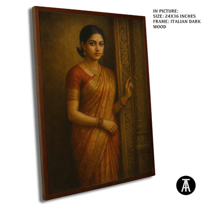 Artwork in Dark Wood Frame