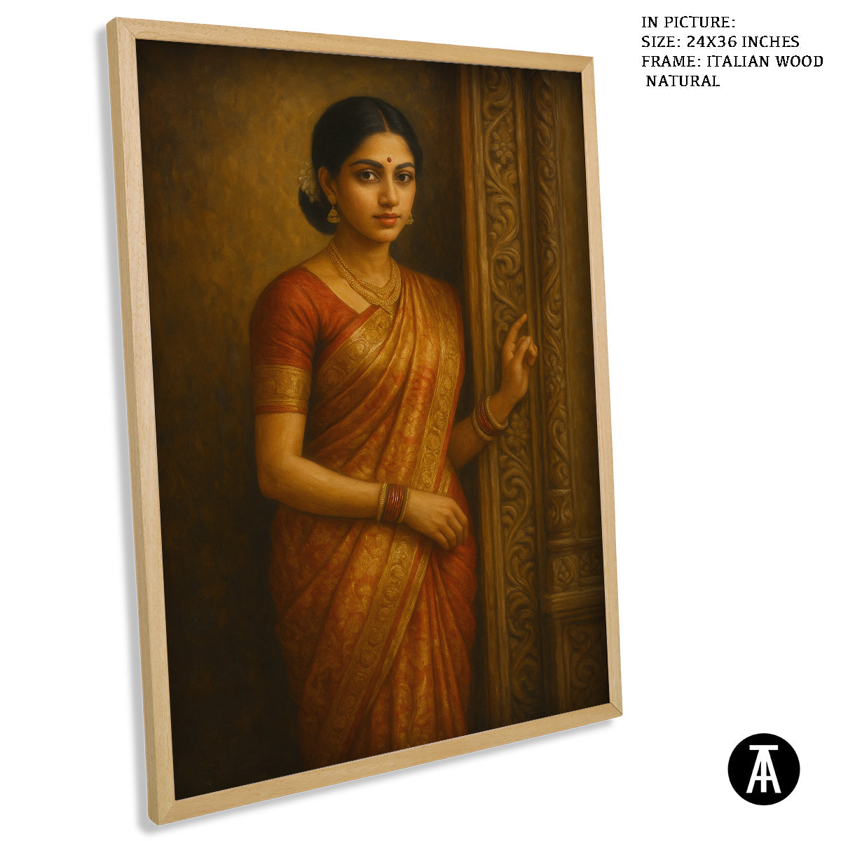 Artwork in Natural Wood Frame