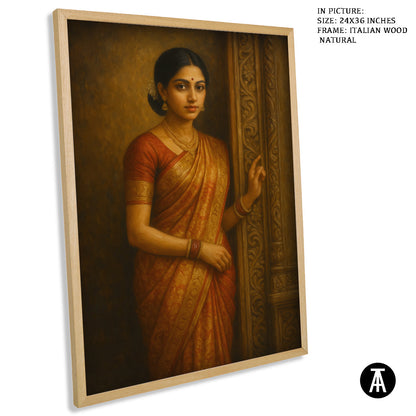 Artwork in Natural Wood Frame