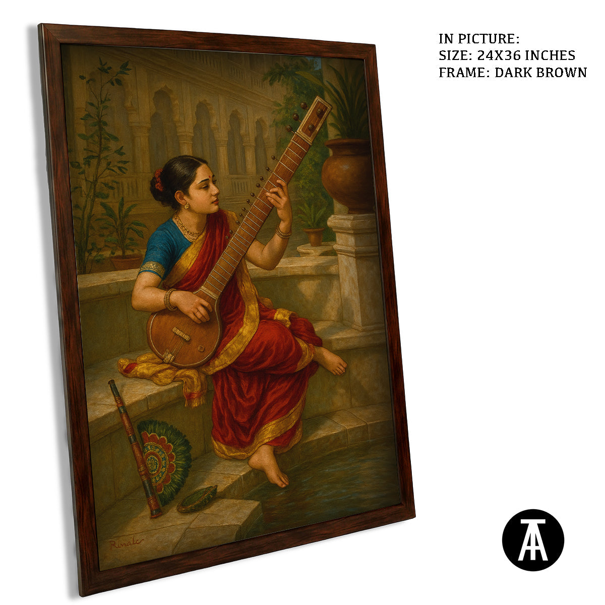 Artwork in Dark Brown Frame