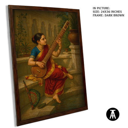 Artwork in Dark Brown Frame