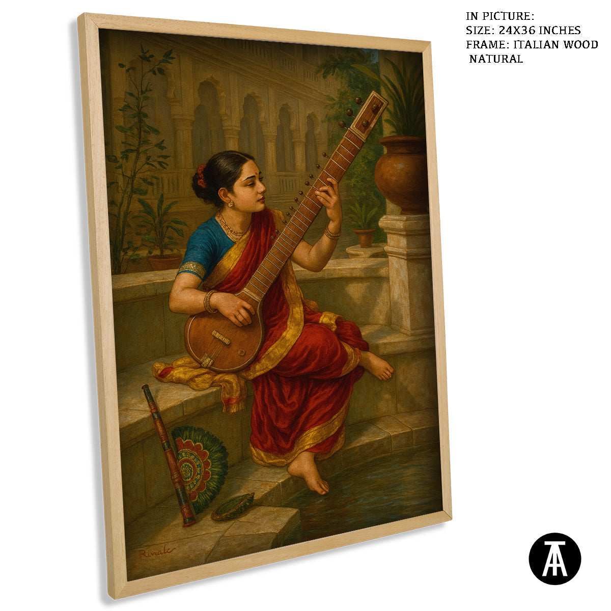 Artwork in Natural Wood Frame