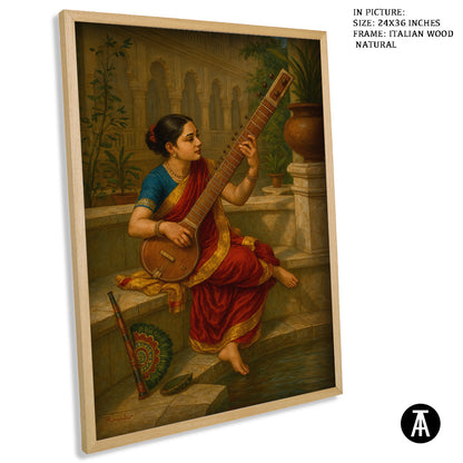 Artwork in Natural Wood Frame