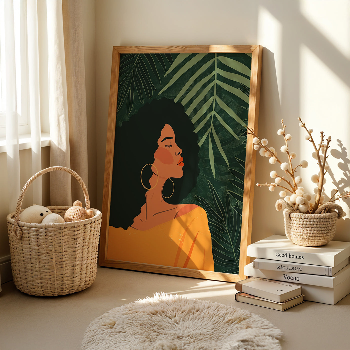 Boho Art Painting in a Lifestyle Setting