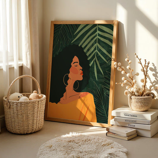 Boho Art Painting in a Lifestyle Setting