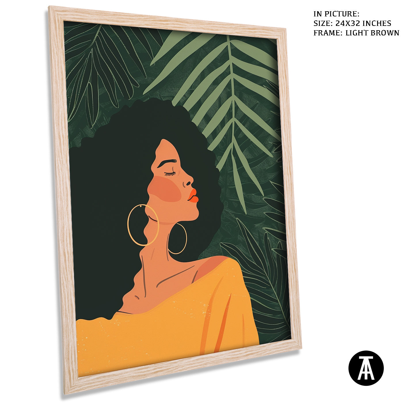 Artwork in Light Brown Frame