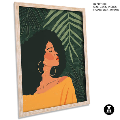 Artwork in Light Brown Frame