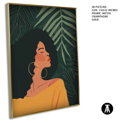 Artwork in Metal Champagne Gold Frame