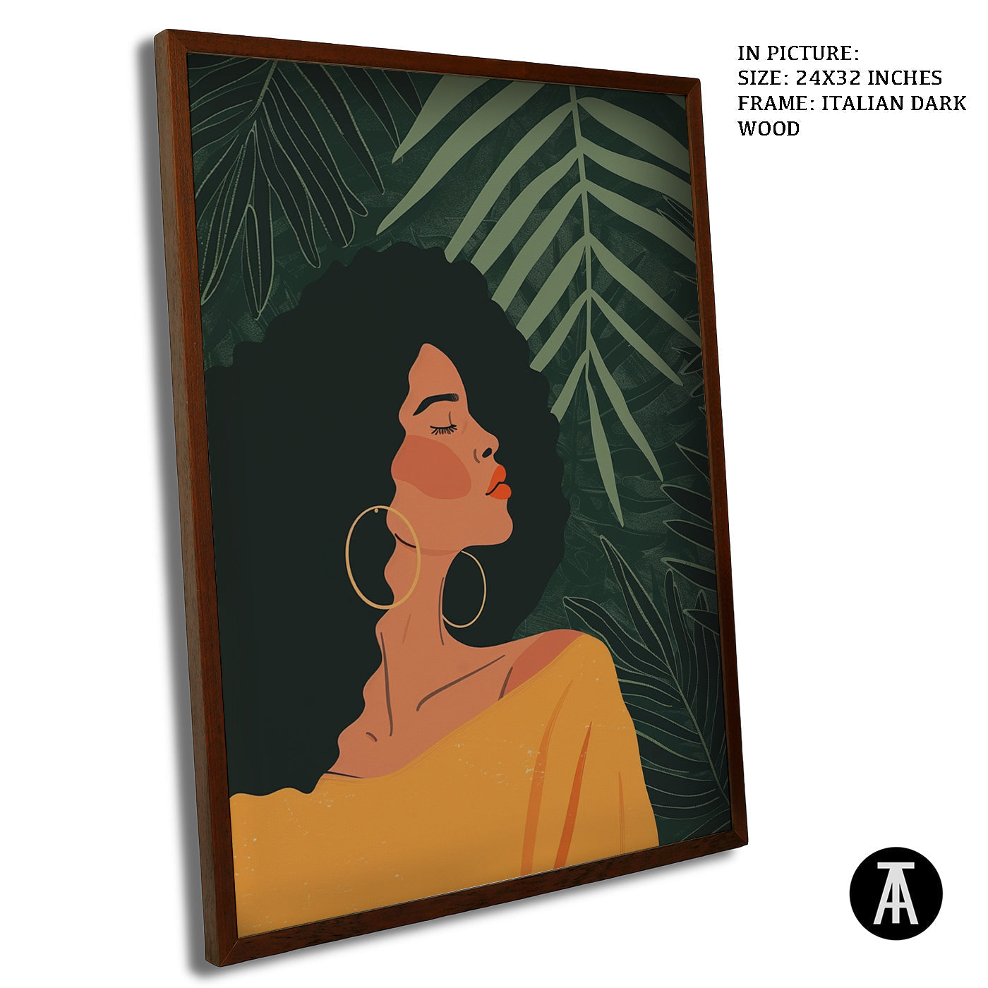 Artwork in Dark Wood Frame