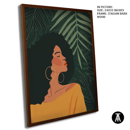 Artwork in Dark Wood Frame