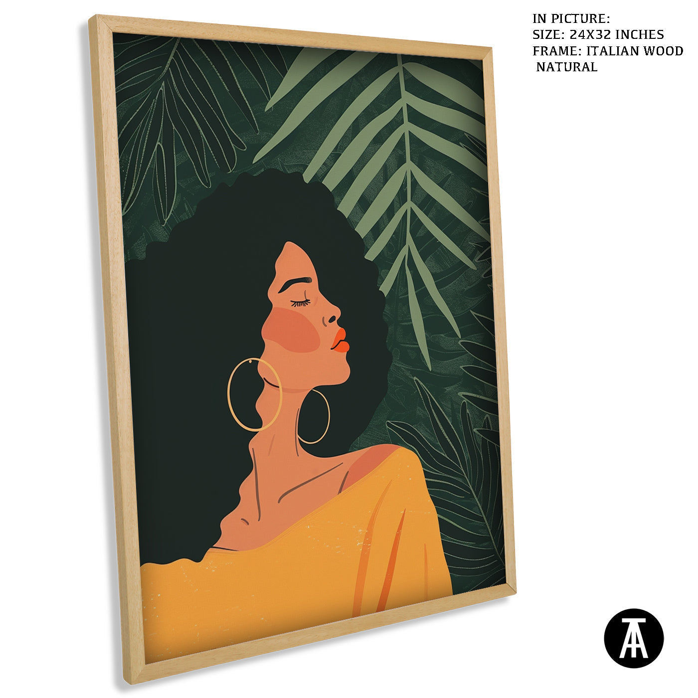 Artwork in Natural Wood Frame