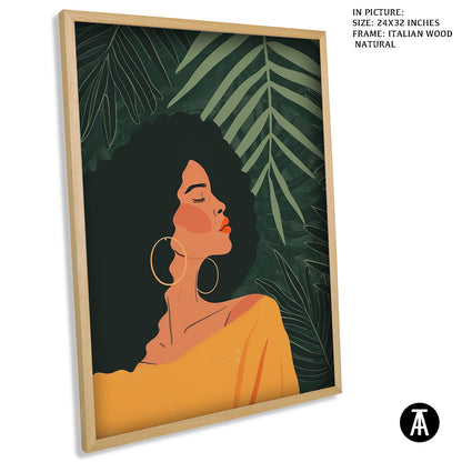 Artwork in Natural Wood Frame