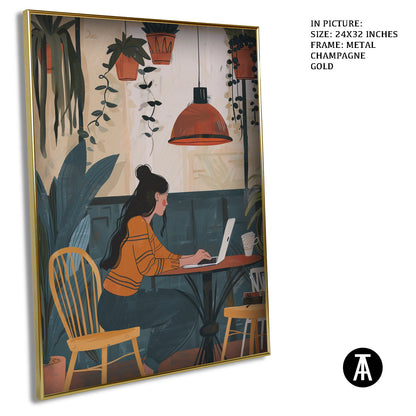 Artwork in Metal Champagne Gold Frame