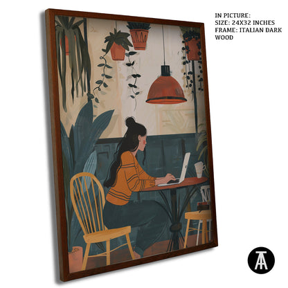 Artwork in Dark Wood Frame