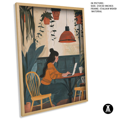 Artwork in Natural Wood Frame