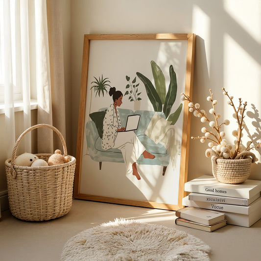 Boho Art Painting in a Lifestyle Setting